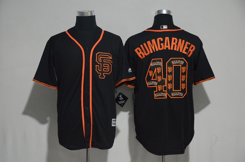 2017 MLB San Francisco Giants #40 Bumgarner Black Fashion Edition Jerseys->texas rangers->MLB Jersey